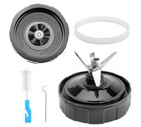 6 Male Fins Extractor Blade Assembly for Ninja, 4in/10cm Blender Blade Replacement Part for Ninja BL450-70 BL451-70 BL454-70 BL480 BL480-70 BL481-70 BL482-70 BL483-70, with Hook, Brush, Rubber Gasket