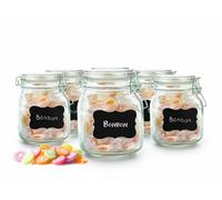 6 Mason Jars 750ml With Clip Closure Labels Marker Seal Storage Jar