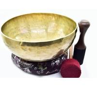 6" Master Healing Hand hammered Tibetan Singing Bowl ~ Great for Meditation, Yoga, Sound Bath, Mindfulness, Relaxation ~ Cushion, Wooden Mallet & Drumstick Included