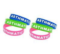 6 Medical Alert Asthmatic Silicone Bracelet, ASTHMA Medical Warning Wrist Band (Children's Edition)