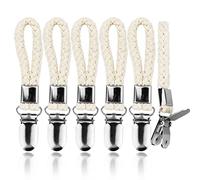 6 Metal Tea Towel Hooks - Woven Cotton, Sturdy Hanging Clips for Kitchen & Bathroom