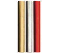 6 Meter Plain Metallic Foil Effect Wrapping Paper 3x2 Meter Roll Silver Red Gold Wedding Birthday Present Festive Decoration