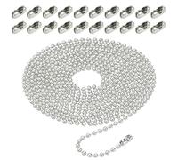 6 Meters 4.5mm Roller Blind Chain with 20 Blind Cord Connector, Vertical Blind Chain with Steel Connectors, 4.5mm Beaded Cord, Durable Roller Blind Chain for Vertical Blinds Repair Parts