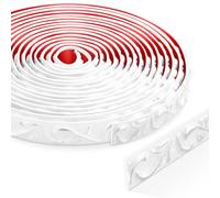 6 Meters Peel and Stick Wall Trim, 3D moulding trim, Self-Adhesive Ceiling Coving for Mirror Frames, Cabinet Doors, Door Frames, Ceilings, Home Decorations(White with Silver)