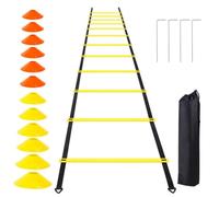 6 Metre Agility Ladder With 12 Training Cones, Rope, Outdoor Fitness Speed Training | Football Training Equipment Set, 4 Stakes With Storage Bag For Football Training Tennis Boxing Training