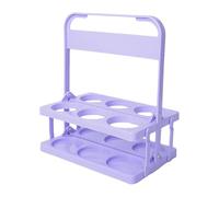 6 Milk Bottle Crate Holder, Foldable Drink Carrier for Doorstep Milk Organisation or Table Wine and Beer Bottle Rack, Wine Bottle Holder with Wooden Handle for Garden BBQ, Camping, Family Gathering