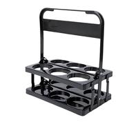 6 Milk Bottle Crate Holder, Foldable Drink Carrier for Doorstep Milk Organisation or Table Wine and Beer Bottle Rack, Wine Bottle Holder with Wooden Handle for Garden BBQ, Camping, Family Gathering