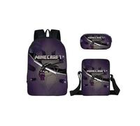 (6) Minecraft Game Cartoon Character Printed Children Capacity Backpack Large