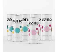 6 Mixed Cans Alcohol-Free Sparkling Wine - ZENO Sparkling White & Rosé (3 White, 3 Rosé) - Award-Winning Premium Non-Alcoholic Bubbles, Alcohol Free Without Compromise