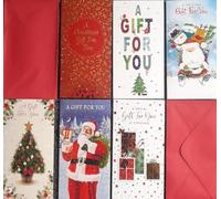 6 Mixed Traditional & Cute Styled Christmas Money Wallets Envelopes Gift Card Voucher