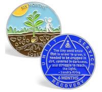 6 Month Sobriety Coin, 180 Day Sobriety Chips Seed Germination AA Medallions - Inspirational Six Months AA Tokens Recovery Coins Sober Chips for Alcoholics Anonymous Recovery Sober Gifts