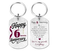 6 Months Anniversary Keyring for Him Her, 6th Month Half Year Anniversary Decorations Gift for Boyfriend Girlfriend