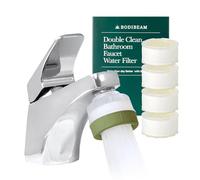 [6 Months Set] Water Filter for Sink Faucet and Replacement Set, Sink Water Filter, Vitamin C Gel, NSF Certified - Removes Impurities, Chlorine and Rust - Skin Hydration, Made in Korea Olive Green
