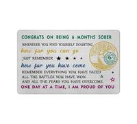 6 Months Sobriety Card for Women Men- 6 Month Sober Anniversary Birthday Gifts Keepsake for Him Her