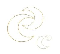 6 Moon-Shaped Dream Catcher Hoops, Wall-Mounted Macrame Hoops, DIY Craft Hoops, Dream Catcher Photo Frames, Wedding Wreath Making Hoops, Suitable for Making Wind Chimes, Mandalas, and Wall hangings.