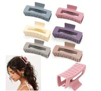 6 MORANDI Hair CLAW CLIPS -Elastic HAIR TIES, Ponytail HAIR BOBBLES, Hair BANDS, Large CLAW CLIPS (6 MORANDI Claws)