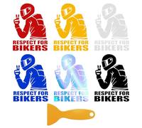 6 Motorcycle Stickers And 1 Scraper, Reflective Decorative Stickers, Waterproof 3D Stickers, Fashionable And Personalized Car Stickers, And Car Film Tools.