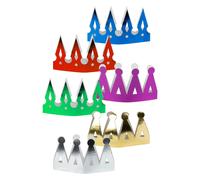 6 Multicolored Metallic Crowns