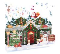 【 6 】 Musical Christmas Cards, 3D Pop Up Christmas cards with Lights & Music, Playing 3 Songs with 3 Matching Lights Blinking Modes, Xmas Greeting Cards with Envelop