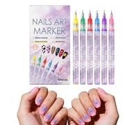 6 Nail Polish Pens Fine Tip Pens for DIY Drawings, Quick Drying Nail Pens for Professional French Tips and Drawings, Quality Manicure Tools by Sal