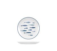 6 Nautica Fruit Plates In Decorated Porcelain 20 Cm.