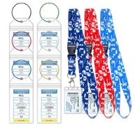 6 NCL Cruise Luggage Tag Holders with 3 Cruise Lanyards, Zip Seal Clear Cruise Luggage Tags Holder with Lanyard with Ship Card Holder for Norwegian NCL & Princess 2025 & 2026, Cruise Ship Essentials
