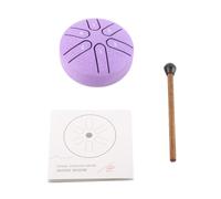 6 Note Handpan Drum with Drumstick for Beginners, Easy to Play, Clear Sound, Soothe Mind, Distinctive Look, Carbon Steel Tongue Drum Mini, Made of Carbon Steel and (Purple)