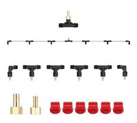 6-Nozzle Poly Boom Wand with 3/8" 1/2" Brass Fitting, 7.5 Ft. ATV sprayer Boom, Wide-Coverage Agricultural & Lawn Spray Attachment for Tractors/UTVs (Metal Wand)