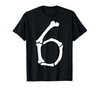 6 Number Six Bones Graphic Funny School Halloween Matching T-Shirt