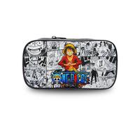 (6) One Piece Luffy Anime Printed Student Single Layer Stationery Storage Pencil Bag