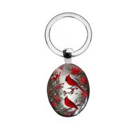 (6, One size) Cute Redness Bird Charm Keychain Fashion Pendant Necklace Rings Dangle Earrings Animals Haning Ornament Statement Jewelry