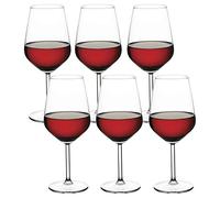 6 or 12 Clear 490ml Stemmed Wine Glasses, Red and White Wine Glasses Sets in Contemporary Design, Suitable for Dinners and Parties (6)