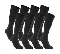 6 or 12 Pairs Knee High Length Socks Men Women Cotton Black (9-11, 12 Pairs | Black)