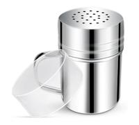 6 oz Stainless Steel Dredge Shaker Spice Shakers Powdered Sugar Shaker Pepper Shakers with Handle Spice jar with Hole and lid for Household Seasoning Pepper Barbecue Cocoa Flour Seasoning