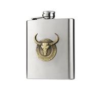 6 Oz Stainless Steel Hip Flask with Bull Totem Wine Pot Portable Hip Flask Travel Alcohol Liquor Bottle