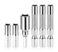 6 Pack 1/4" to 4 mm Bit Adapter, Magnetic Hex Screwdriver Converter, Converter Adapter Precision Bits, 6.35 mm to 0.4 cm Drill Extension for Precision Bits, Micro Bit Holder for Repair DIY Projects