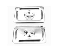 6 Pack 1/9 Gastronorm Pan Stainless Steel | Commercial-Grade Baking Sheets, Oven & Dishwasher Safe Multi-Use Food Containers for BBQ, Catering, Baking (Mirror Finish, GN Standard) (lid)