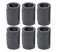 6 Pack 1 Inch PVC Pipe Fitting Double Female Thread Adapter Schedule 80
