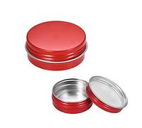 6 Pack 1 oz Round Aluminum Cans Tin Can Screw Top Metal Lid Containers for Crafts, Red 30ml