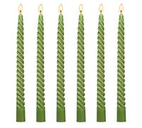 6 Pack 10 Inch Olive-Green Spiral Taper Candles for Christmas and Spring Home Decoration, Unscented Dripless Twisted Candlesticks for Dinner St. Patrick's Day Earth Day and Garden Parties