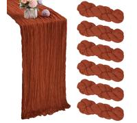 6 Pack 10FT Terracotta Cheesecloth Table Runner 35x120 Inch Gauze Rustic Boho Fall Table Runner Cheese Cloth for Wedding Decor Birthday Party Bridal Baby Shower Table Centerpiece Decoration