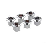 6 Pack 10MM Reducer Bushes Ferrules Nuts for Vintage Guitar Tuners Designed for Guitar Necks with Modern 3/8 Inch Tuner Holes (Silver)