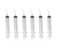 6 Pack 12cc Dental Irrigation Syringes ,Curved Tip Oral Care Tools for Cleaning, Feeding, and Tonsil Stone Removal
