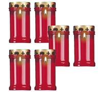 6 Pack - 12cm Grave Candle | Grave Mourning Light Memorial Graveside Memorial Cemetery Grave Graveyard Decoration - Approx 39 Hour Burn time