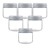 6 Pack 12oz Glass Jars with Lids, with Screw Lid Reusable Small Mason jars Overnight Oats Jars, Glass Candy Canning for Food Prep, Yogurt, Spice,Fruit, Sauce, Cereal, Snacks