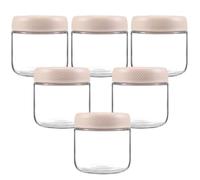 6 Pack 12oz Glass Jars with Lids, with Screw Lid Reusable Small Mason jars Overnight Oats Jars, Glass Candy Canning for Food Prep, Yogurt, Spice,Fruit, Sauce, Cereal, Snacks