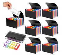 6 Pack 13 Pocket A6 Receipt Organizer - Small Expanding File Folder with Rainbow-Colored Labels for Bill Business, Coupons Storage, Cards,Receipt,Tax Item