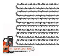 6 Pack 14 Inch Chainsaw Chain 3/8" LP Pitch .043" Gauge 52 Drive Links | Semi-Chisel Chain Saw Chains for Oregon, Stihl, Husqvarna, Poulan, Craftsman, Greenworks and More Chainsaw Brands