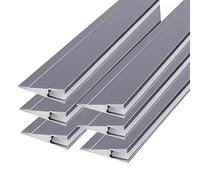 6 Pack 1M Ultra Thin LED Aluminum Profile - 45° Oblique Lighting for Cabinets Wardrobes & Shelves - Invisible Design Strip Light Channel System Gray 3.3ft
