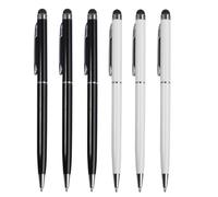 6 Pack 2-in-1 Stylus/Ballpen Universal Capacitive Touch Pen for Touch Screen iPhone iPad Phone (Total 6 pcs (Black+White))